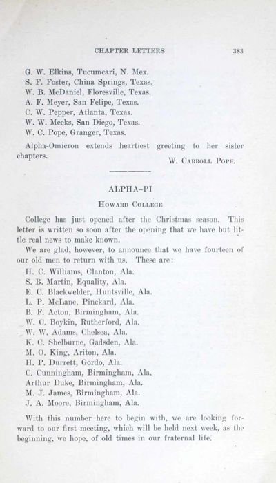 Alpha-Pi, February 1919